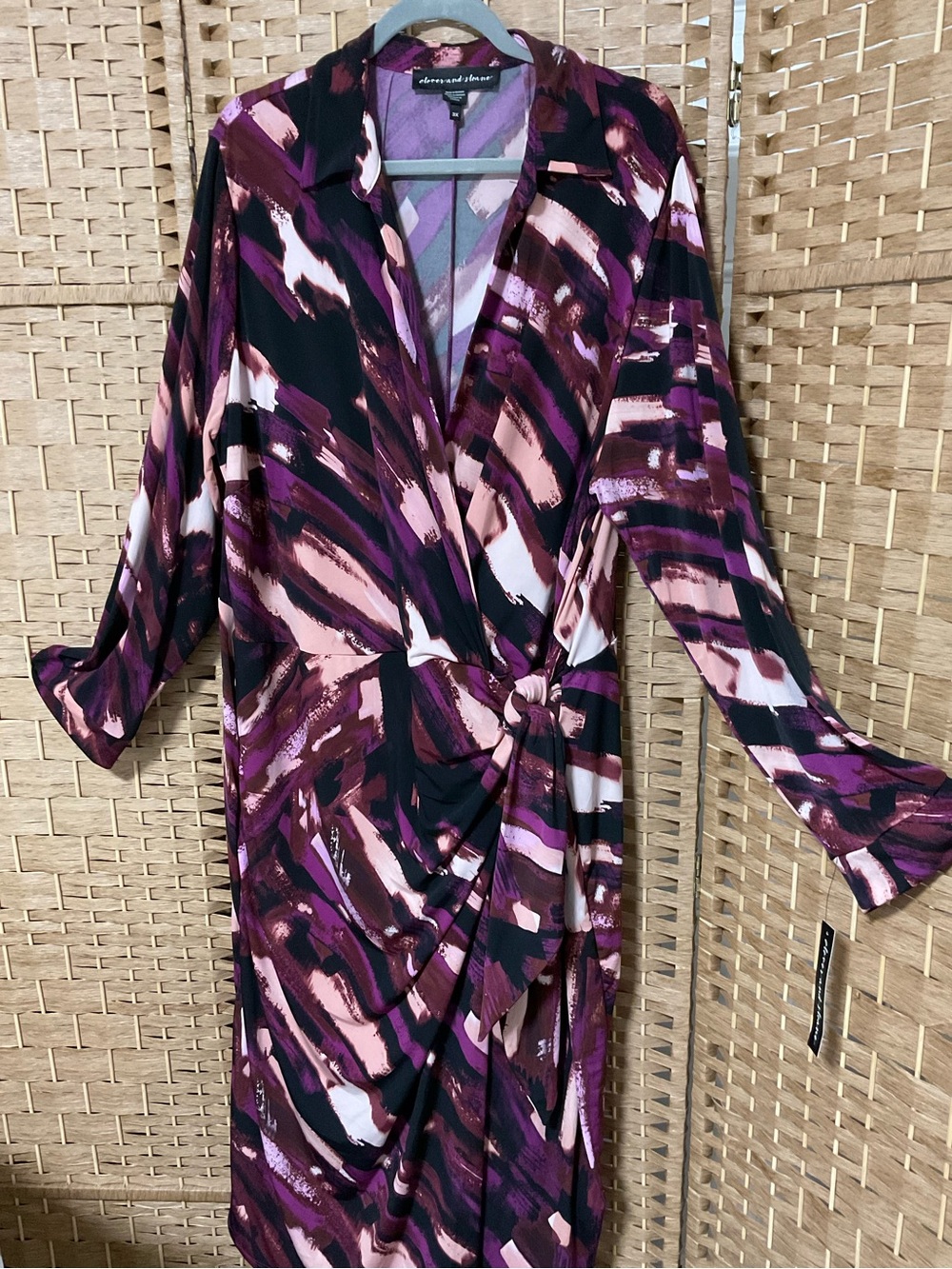 Women’s Faux Wrap Dress Size 3X Abstract Print NWT